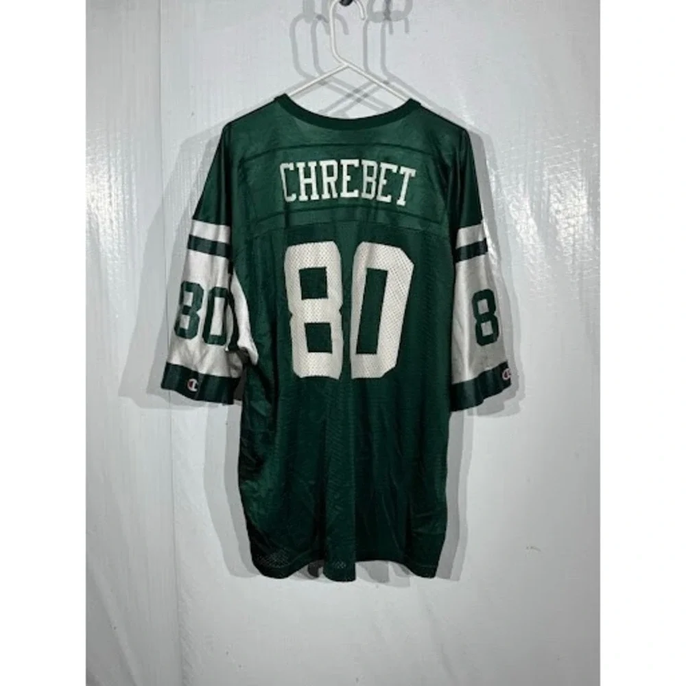 Vintage New York Jets Wayne Chrebet Jersey Champion Green White 80 Mens XXL